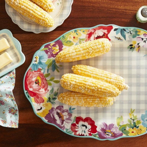 The Pioneer Woman Sweet Romance 21-Inch Turkey Platter & Placements - Picture 2 of 3